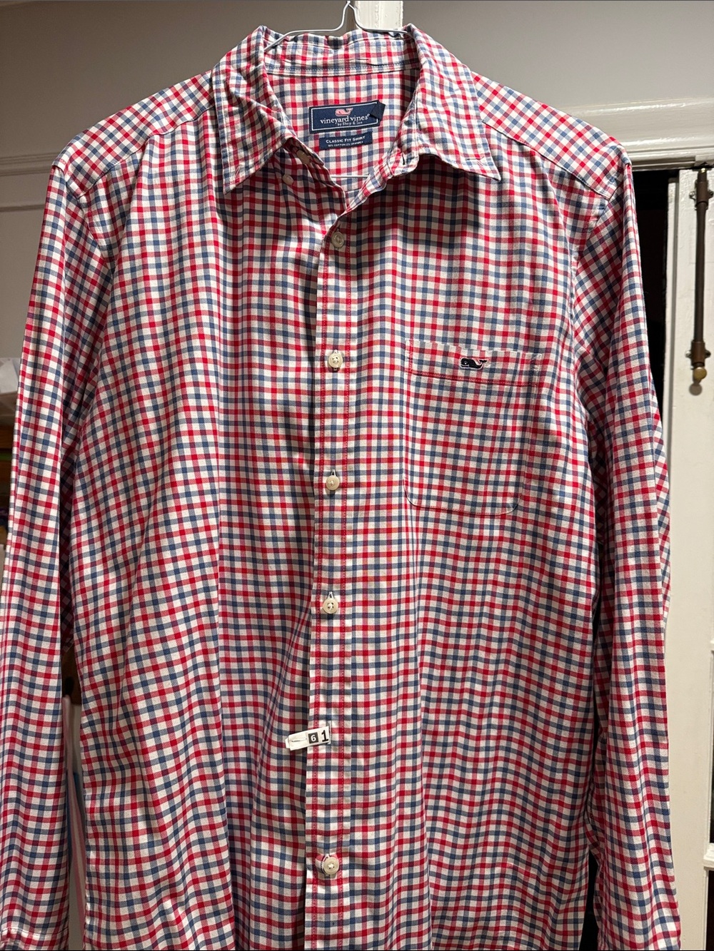 Vineyard Vines Red, Blue & White Check Long-Sleeve Button-Up Shirt